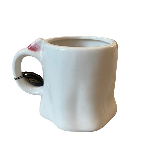 Halloween Ghost Mug With Pink Pumpkin 17oz Cute Ceramic BOO Coffee Cup NEW - Picture 3 of 12